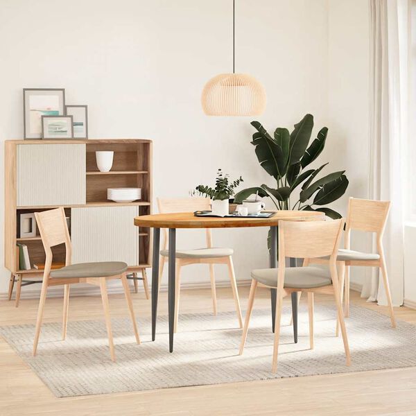 vidaXL Stolna ploča svjetlosmeđa 120x60x4 cm ovalna masivna hrastovina