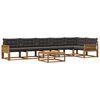 vidaXL Set vanjskih sofa s jastukom 7 pcs Prirodna i crna