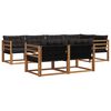 vidaXL Set vanjskih sofa s jastukom 7 pcs Prirodna i crna