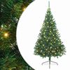 vidaXL Umjetno predsvijetljeno božićno drvce Zelena 240 cm PVC