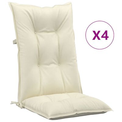 vidaXL Jastuci za vrtne stolice 4 kom krem 120 x 50 x 7 cm od tkanine