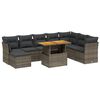 vidaXL 9-dijelni set vrtnih sofa od poliratana s jastucima sivi