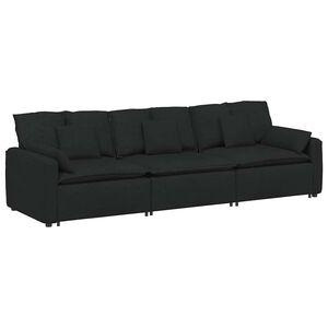 vidaXL Modularna sofa s jastucima crna