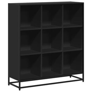 vidaXL Polica za knjige crna 97,5x33x107,5cm Konstruirano drvo i metal