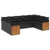 vidaXL 9-dijelni set vrtnih sofa s jastucima crni od poliratana