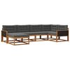 vidaXL Set vanjskih sofa s jastukom 6 pcs Prirodna i antracit