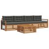 vidaXL Set vanjskih sofa s jastukom 5 pcs Prirodna i antracit