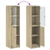vidaXL Visoka komoda sa staklenim vratima boja hrasta 35 x 37 x 142 cm