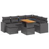 vidaXL 8-dijelni set vrtnih sofa od poliratana s jastucima crni
