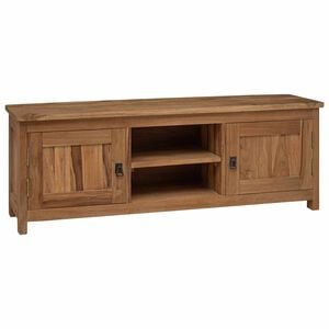 vidaXL TV komoda 110 x 30 x 40 cm Prirodna Čvrsto teak drvo