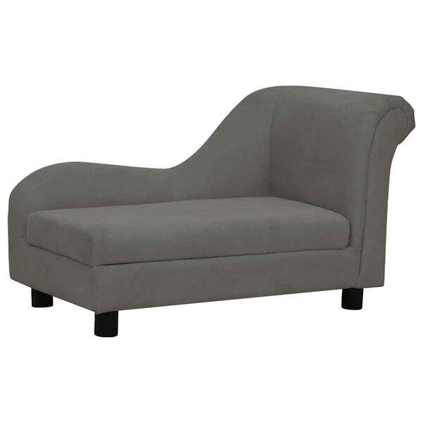 vidaXL Sofa za pse s jastukom tamnosiva 83 x 44 x 44 cm pli&scaron;ana