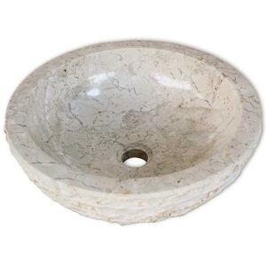 vidaXL Mramorni umivaonik 40 cm krem