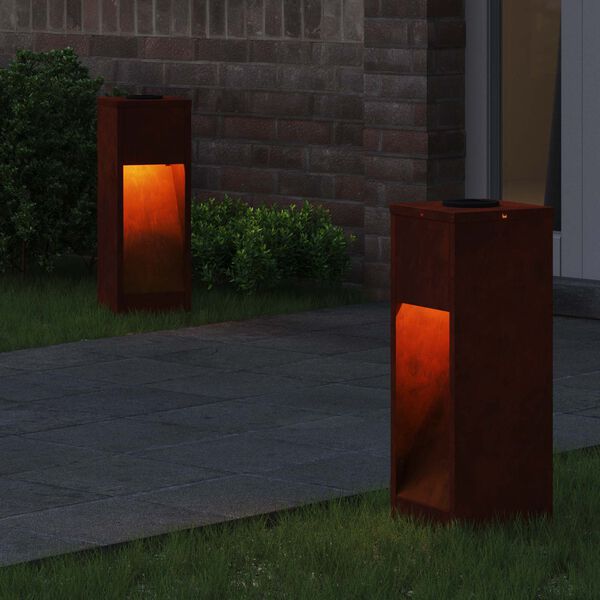 vidaXL Solarna LED svjetiljka za stazu 2 pcs Bronzana