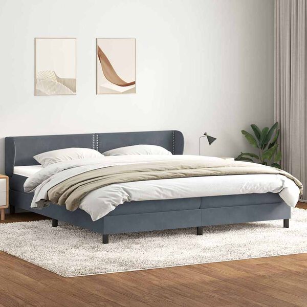 vidaXL Box Spring krevet s madracima tamno sivi 180x210 cm bar&scaron;un