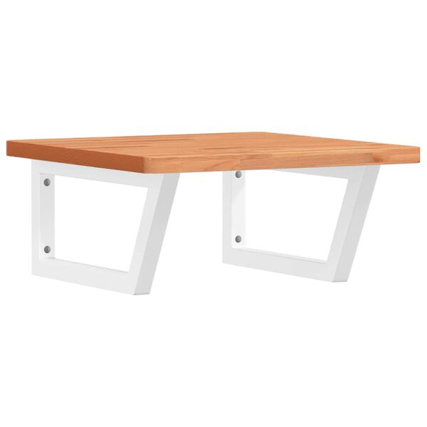 vidaXL Zidna polica za umivaonik od čelika i masivne bukovine