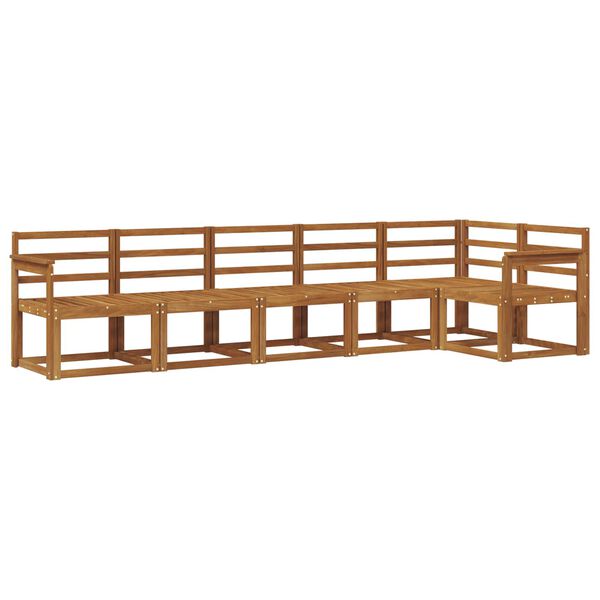 vidaXL Set vanjskih sofa 6 pcs Prirodna Čvrsto drvo akacije