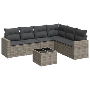 vidaXL 7-dijelni set vrtnih sofa sivi od poliratana
