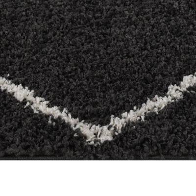 vidaXL Čupavi tepih s visokim vlaknima krem i antracit 80x150 cm