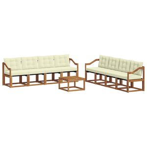vidaXL Set vanjskih sofa s jastukom 9 pcs Prirodna i krem