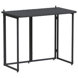 vidaXL Sklopivi vrtni stol crni 90x51x75 cm poli ratan