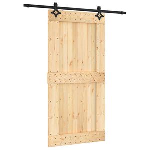 vidaXL Klizna vrata 100 x 210 cm Čvrsta borovina (neobrađena)