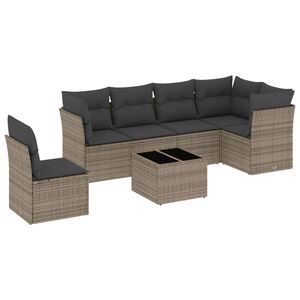 vidaXL 7-dijelni set vrtnih sofa sivi od poliratana