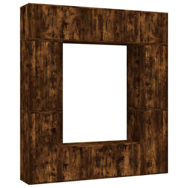 vidaXL 8-dijelni set TV ormarića boja dimljenog hrasta drveni