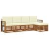 vidaXL Set vanjskih sofa 5 kom. Prirodna i krem