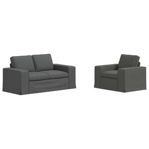 vidaXL Set sofe 2 pcs Tamno siva 162 x 80 x 82 cm tkanina