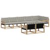 vidaXL Set vanjskih sofa s jastukom 8 pcs Bijela i svjetlosiva