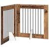 vidaXL Preklopna vrata za pse s postoljem 2 pcs Staro drvo 160,5 cm