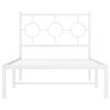 vidaXL Metalni okvir za krevet s uzglavljem bijeli 90x200 cm