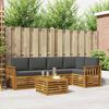 vidaXL Setovi sofa 6 pcs Prirodna i antracit Čvrsto drvo akacije