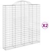 vidaXL Lučne gabionske ko&scaron;are 2 kom 200x30x200/220cm pocinčano željezo