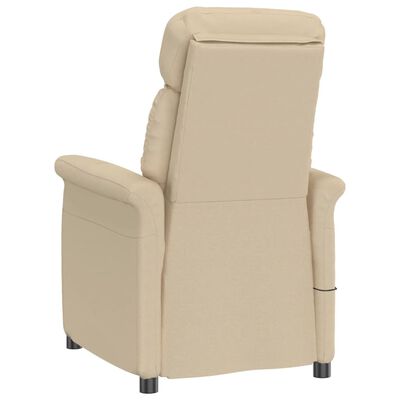 vidaXL Masažna fotelja od umjetne brušene kože krem