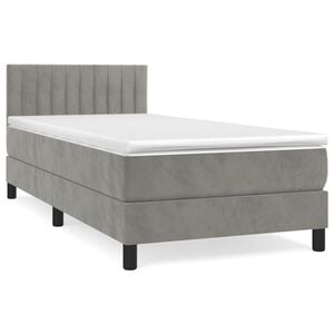 vidaXL Box spring krevet s madracem svjetlosivi 100x200 cm bar&scaron;unasti
