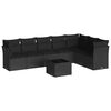 vidaXL 8-dijelni set vrtnih sofa od poliratana s jastucima crni