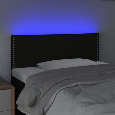 vidaXL LED uzglavlje crno 100x5x78/88 cm od tkanine