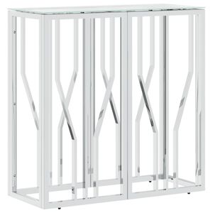 vidaXL Konzolni stol 70 x 30 x 70 cm od nehrđajućeg čelika i stakla