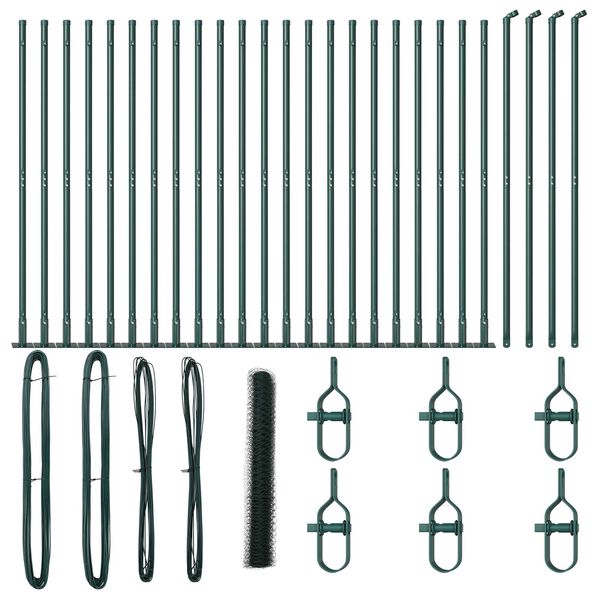 vidaXL Stup za ogradu Zelena 50 x 1,2 m (mreža od 50 mm) Čelik i PVC