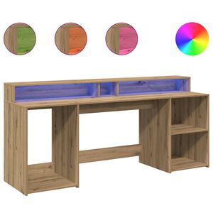 vidaXL Radni stol s LED svjetlima 200x55x91 cm konstruirano drvo