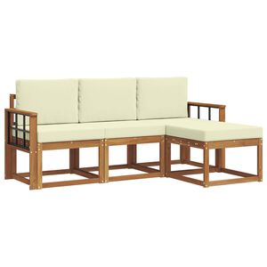 vidaXL Set vanjskih sofa s jastukom 4 pcs Prirodna i krem