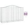 vidaXL Lučne gabionske ko&scaron;are 2 kom 200x50x120/140cm pocinčano željezo