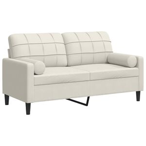 vidaXL Dvosjed s ukrasnim jastucima krem 140 cm bar&scaron;unasti
