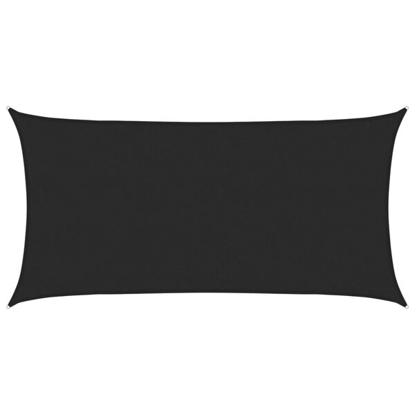 vidaXL Jedro za zaštitu od sunca 160 g/m² crno 3 x 6 m HDPE