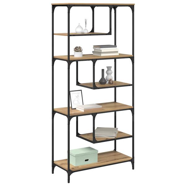 vidaXL Police za knjige hrast artisan 81 x 36 x 176 cm