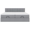 vidaXL Okvir kreveta s madracima svijetlosivi 180x200cm tkanine