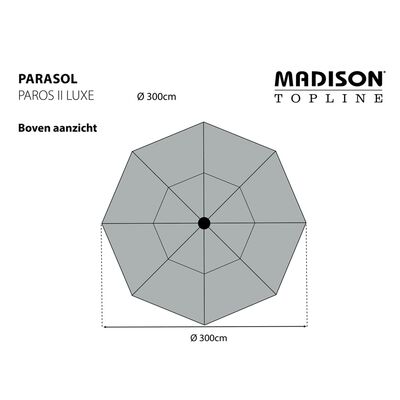 Madison suncobran Paros II Luxe 300 cm sivi