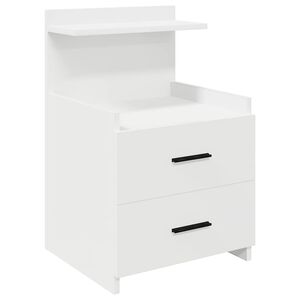 vidaXL Noćni ormarić s 2 ladice bijeli 40x36,5x62 cm