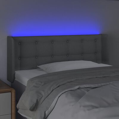 vidaXL LED uzglavlje svjetlosivo 93x16x78/88 cm od tkanine